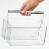 imagemDesign Plastic Shower Caddy Storage Organizer Utility Tote Divided Basket Bin  Metal Handle for Bathroom Dorm Kitchen Holds Soap Shampoo Conditioner  Aura Collection  ClearChrome