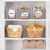 imagemDesign Plastic Storage Organizer Shallow Container Bin with Handles for Bathroom Kitchen Cabinet Pantry Home Organization  Holds Vitamins Supplements Makeup  Ligne Collection  4 Pack  Clear