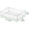 imagemDesign Plastic Storage Organizer Tray for Bathroom Vanity Countertops Closets Dressers  Holder for Guest Hand Towels Watches Earrings Makeup Brushes Reading Glasses Perfume  Clear