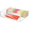 imagemDesign Plastic Storage Organizer Tray for Bathroom Vanity Countertops Closets Dressers  Holder for Guest Hand Towels Watches Earrings Makeup Brushes Reading Glasses Perfume  Clear