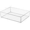 imagemDesign Plastic Storage Organizer Tray for Bathroom Vanity Countertops Closets Dressers  Holder for Guest Hand Towels Watches Earrings Makeup Brushes Reading Glasses Perfume  Clear