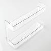 imagemDesign Plastic Wall Mount 2 Tier Storage Organizer Shelf for Bathroom Kitchen Holds Vitamins Supplements Aspirin Medicine Bottles Nail Polish Cosmetics and More Ligne Collection  Clear