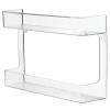 imagemDesign Plastic Wall Mount 2 Tier Storage Organizer Shelf for Bathroom Kitchen Holds Vitamins Supplements Aspirin Medicine Bottles Nail Polish Cosmetics and More Ligne Collection  Clear