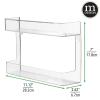 imagemDesign Plastic Wall Mount 2 Tier Storage Organizer Shelf for Bathroom Kitchen Holds Vitamins Supplements Aspirin Medicine Bottles Nail Polish Cosmetics and More Ligne Collection  Clear