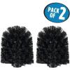 imagemDesign Replacement Toilet Bowl Brush Head Easy ScrewOn Design for Bathroom Storage  Sturdy Stiff Bristles Make Deep Cleaning Simple  2 Pack  Black