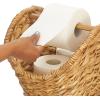 imagemDesign Rustic Farmhouse Water Hyacinth Toilet Paper HolderDispenser Basket with Dowel Rod  Storage Organizer for Master or Guest Bathroom Organization  Holds 5 Rolls of Toilet Paper  NaturalTan