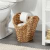 imagemDesign Rustic Farmhouse Water Hyacinth Toilet Paper HolderDispenser Basket with Dowel Rod  Storage Organizer for Master or Guest Bathroom Organization  Holds 5 Rolls of Toilet Paper  NaturalTan