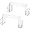 imagemDesign Small 2Tier Plastic HighRise Bathroom Cabinet Organizer  Vitamin Bottle Medicine Makeup Storage Shelf for Sink Counter and Vanity  Perfect for Hair Product Organization  2 Pack Clear
