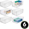 imagemDesign Small Bathroom Storage Organizer Bin for Soap Body Wash Shampoo Lotion Conditioner Hand Towels Hair Accessories Body Spray Mouthwash  Prism Collection  6 Pack  Clear