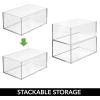 imagemDesign Small Bathroom Storage Organizer Bin for Soap Body Wash Shampoo Lotion Conditioner Hand Towels Hair Accessories Body Spray Mouthwash  Prism Collection  6 Pack  Clear