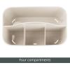 imagemDesign Small Plastic ShowerBath Storage Organizer Caddy Tote with Handle for Dorm Shelf Cabinet  Hold Soap Shampoo Conditioner Combs Brushes Lumiere Collection CreamBeige