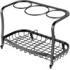 imagemDesign Steel Bathroom Countertop Hair Tool Storage Organizer Accessory Basket Tray Vanity Table Holder for Hair Dryer Straightener Curling Iron Styling Products Hyde Collection  Matte BlackMatte Black