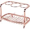 imagemDesign Steel Bathroom Countertop Hair Tool Storage Organizer Accessory Basket Tray Vanity Table Holder for Hair Dryer Straightener Curling Iron Styling Products Hyde Collection  Matte BlackRose Gold