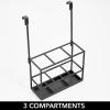 imagemDesign Steel Bathroom Over Cabinet Door Hair Tool Storage Organizer Accessory Basket Tray Hang Holder for Hair Dryer Straightener Curling Iron Styling Products Citi Collection Matte Black