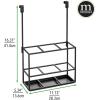 imagemDesign Steel Bathroom Over Cabinet Door Hair Tool Storage Organizer Accessory Basket Tray Hang Holder for Hair Dryer Straightener Curling Iron Styling Products Citi Collection Matte Black