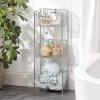 imagemDesign Steel Freestanding Storage Organizer Tower Rack Basket Shelf Metal 3Tier Furniture Unit for MasterGuest Bathroom Powder Room  Holds Bath Towels Soap  Concerto Collection  Chrome