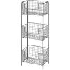 imagemDesign Steel Freestanding Storage Organizer Tower Rack Basket Shelf Metal 3Tier Furniture Unit for MasterGuest Bathroom Powder Room  Holds Bath Towels Soap  Concerto Collection  Graphite Gray