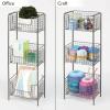 imagemDesign Steel Freestanding Storage Organizer Tower Rack Basket Shelf Metal 3Tier Furniture Unit for MasterGuest Bathroom Powder Room  Holds Bath Towels Soap  Concerto Collection  Graphite Gray