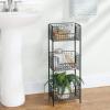 imagemDesign Steel Freestanding Storage Organizer Tower Rack Basket Shelf Metal 3Tier Furniture Unit for MasterGuest Bathroom Powder Room  Holds Bath Towels Soap  Concerto Collection  Black
