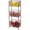 imagemDesign Steel Freestanding Storage Organizer Tower Rack Basket Shelf Metal 3Tier Furniture Unit for MasterGuest Bathroom Powder Room  Holds Bath Towels Soap  Concerto Collection  Bronze