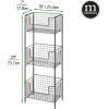 imagemDesign Steel Freestanding Storage Organizer Tower Rack Basket Shelf Metal 3Tier Furniture Unit for MasterGuest Bathroom Powder Room  Holds Bath Towels Soap  Concerto Collection  Graphite Gray