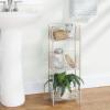 imagemDesign Steel Freestanding Storage Organizer Tower Rack Basket Shelf Metal 3Tier Furniture Unit for MasterGuest Bathroom Powder Room  Holds Bath Towels Soap  Concerto Collection  Satin