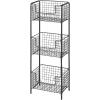 imagemDesign Steel Freestanding Storage Organizer Tower Rack Basket Shelf Metal 3Tier Furniture Unit for MasterGuest Bathroom Powder Room  Holds Bath Towels Soap  Concerto Collection  Black