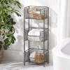 imagemDesign Steel Freestanding Storage Organizer Tower Rack Basket Shelf Metal 3Tier Furniture Unit for MasterGuest Bathroom Powder Room  Holds Bath Towels Soap  Concerto Collection  Graphite Gray