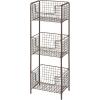 imagemDesign Steel Freestanding Storage Organizer Tower Rack Basket Shelf Metal 3Tier Furniture Unit for MasterGuest Bathroom Powder Room  Holds Bath Towels Soap  Concerto Collection  Bronze