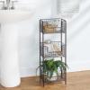 imagemDesign Steel Freestanding Storage Organizer Tower Rack Basket Shelf Metal 3Tier Furniture Unit for MasterGuest Bathroom Powder Room  Holds Bath Towels Soap  Concerto Collection  Bronze