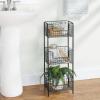 imagemDesign Steel Freestanding Storage Organizer Tower Rack Basket Shelf Metal 3Tier Furniture Unit for MasterGuest Bathroom Powder Room  Holds Bath Towels Soap  Concerto Collection  Black