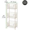 imagemDesign Steel Freestanding Storage Organizer Tower Rack Basket Shelf Metal 3Tier Furniture Unit for MasterGuest Bathroom Powder Room  Holds Bath Towels Soap  Concerto Collection  Satin