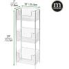 imagemDesign Steel Freestanding Storage Organizer Tower Rack Basket Shelf Metal 3Tier Furniture Unit for MasterGuest Bathroom Powder Room  Holds Bath Towels Soap  Concerto Collection  Chrome
