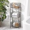 imagemDesign Steel Freestanding Storage Organizer Tower Rack Basket Shelf Metal 3Tier Furniture Unit for MasterGuest Bathroom Powder Room  Holds Bath Towels Soap  Concerto Collection  Graphite Gray
