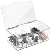 imagemDesign Hair Care and Accessories Storage Organizer Box for Bathroom Vanity to Hold Clips Hot Rollers Headbands Elastics Bobby Pins 8 Sections Clear