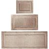 imagemDesign Microfiber Bath Mat Set  3 Piece Bathroom Rugs  NonSlip Floor Mats for After Bath Shower  Water Absorbent Machine Washable Bathroom Carpet Rugs  Hydra Collection  Set of 3 LinenTan