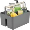 imagemDesign Plastic Shower Caddy Storage Organizer Utility Tote Divided Basket Bin  Metal Handle for Bathroom Dorm Kitchen Holds Soap Shampoo Conditioner  Aura Collection  Dark GrayMatte Satin