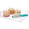 imagemDesign Plastic Storage Organizer Tray for Bathroom Vanity Countertops Closets Dressers Holder for Guest Hand Towels Watches Earrings Makeup Brushes Reading Glasses Perfume Clear