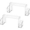 imagemDesign Small 2Tier Plastic HighRise Bathroom Cabinet Organizer Vitamin Bottle Medicine Makeup Storage Shelf for Sink Counter and Vanity Perfect for Hair Product Organization 2 Pack Clear