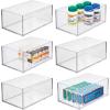 imagemDesign Small Bathroom Storage Organizer Bin for Soap Body Wash Shampoo Lotion Conditioner Hand Towels Hair Accessories Body Spray Mouthwash  Prism Collection  6 Pack  Clear