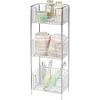imagemDesign Steel Freestanding Storage Organizer Tower Rack Basket Shelf Metal 3Tier Furniture Unit for MasterGuest Bathroom Powder Room  Holds Bath Towels Soap  Concerto Collection  Chrome