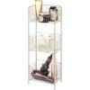 imagemDesign Steel Freestanding Storage Organizer Tower Rack Basket Shelf Metal 3Tier Furniture Unit for MasterGuest Bathroom Powder Room  Holds Bath Towels Soap  Concerto Collection  Satin