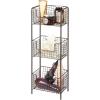 imagemDesign Steel Freestanding Storage Organizer Tower Rack Basket Shelf Metal 3Tier Furniture Unit for MasterGuest Bathroom Powder Room Holds Bath Towels Soap Concerto Collection Bronze
