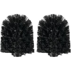 imagemDesign Replacement Toilet Bowl Brush Head Easy ScrewOn Design for Bathroom Storage  Sturdy Stiff Bristles Make Deep Cleaning Simple  2 Pack  Black