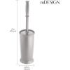 imagemDesign Compact Freestanding Plastic Toilet Bowl Brush and Holder for Bathroom Storage and Organization  Space Saving Sturdy Deep Cleaning Covered Brush  Silver