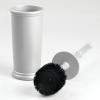 imagemDesign Compact Freestanding Plastic Toilet Bowl Brush and Holder for Bathroom Storage and Organization  Space Saving Sturdy Deep Cleaning Covered Brush  Silver