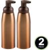 imagemDesign Compact Modern Metal Foaming Soap Dispenser Pump Bottle for Kitchen Sink Counter Bathroom Vanity UtilityLaundry Room Garage  Save on Soap  Rust Free Aluminum  2 Pack  BronzeWarm Brown