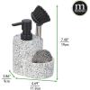 imagemDesign Kitchen Sink Pump and Storage Caddy Tray Set for Counter  Liquid Dish and Hand Soap Dispenser and Brush Holder Organizer Container for Sponge Scrubber and Accessories  WhiteBlack