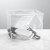 imagemDesign Large Modern Stackable Plastic Storage Organizer Bin Basket with Handles for Bathroom Vanity Organization  Shelf Cubby Cabinet or Closet Organizing Decor  Ligne Collection  4 Pack Clear