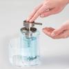imagemDesign Liquid Soap Dispenser Pump Bottle Caddy with 2 Storage Compartments for Kitchen Sinks Countertops  Holds and Stores Sponges Scrubbers and Brushes  2 Pack  ClearBrushed